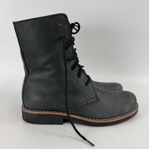 ROOTS Blue Leather Lace Up Combat Boots Women’s Size 8 Made In Canada